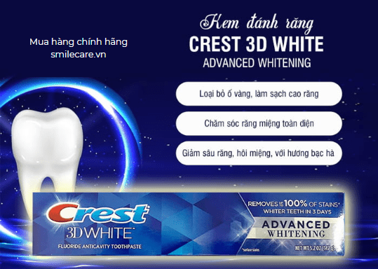 Kem đánh răng Crest 3D White